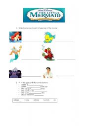 English Worksheet: The Little Mermaid