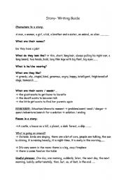 English Worksheet: Elementary Story Writing Guide