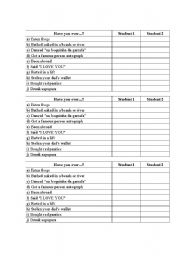 English Worksheet: Have you ever...