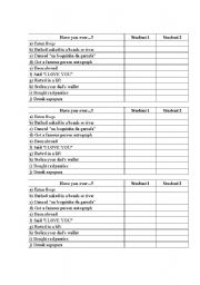English Worksheet: Have you ever...