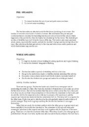English worksheet: speaking lesson plan