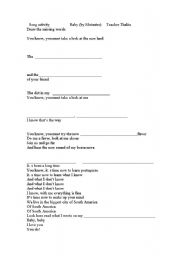 English Worksheet: Song : Baby 