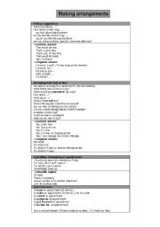 English Worksheet: Making arrangements