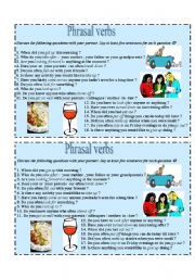 English Worksheet: Phrasal verbs - speaking