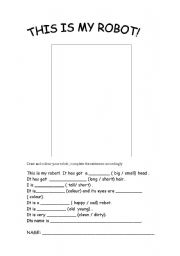 English worksheet: This is my robot