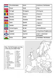 English Worksheet: European countries grid2