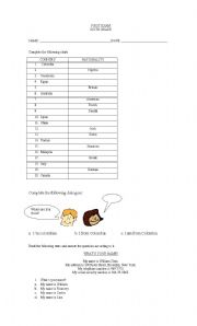 English Worksheet: revision
