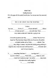 English Worksheet: My name is Cristina