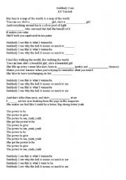 English worksheet: Suddenly I see - Song