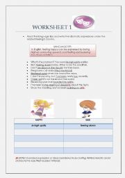 English Worksheet: WRITING LESSON ON IDIOMATIC EXPRESSIONS FOR 
