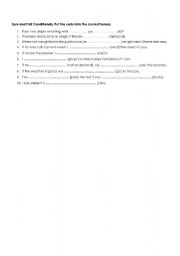 English Worksheet: Zero and First Conditional