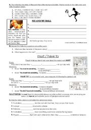 English Worksheet: Me and my ball