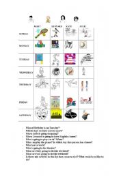 English Worksheet: Week Days