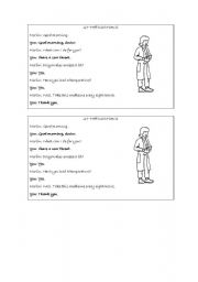 English worksheet: at the doctors