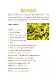 English worksheet: Always Bananas with Questions