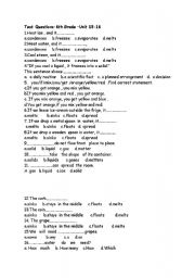 English worksheet: SBS Test For 6th Grade 