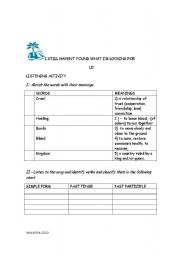 English Worksheet: PRESENT PERFECT WITH A SONG