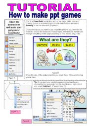 English Worksheet: Tutorial - How to make ppt games (1/2)