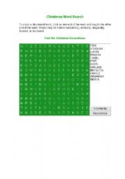 English Worksheet: Christmas word search