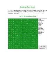 English worksheet: Christmas word search