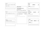 English worksheet: cause and effect graph