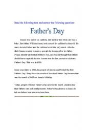 English Worksheet: Fathers Day