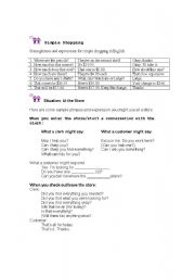English worksheet: Simple Shopping