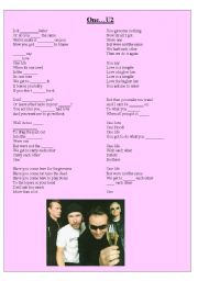 English Worksheet: One by U2