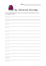 English worksheet: My favorit Holiday