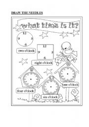 English Worksheet: what is the time?