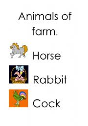 English worksheet: Farm animals