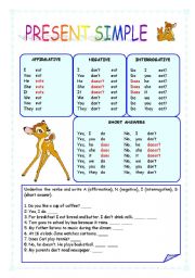 English Worksheet: PRESENT SIMPLE