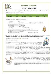 English Worksheet: Grammar Exercise - Present Simple II.