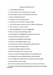 English Worksheet: Correct the mistakes in the sentences