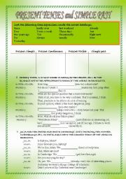 English Worksheet: present tenses and simple past