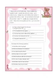 English Worksheet: Daily routine