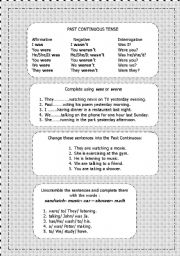 English worksheet: Past Continuous