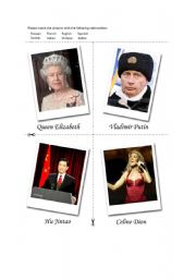 English Worksheet: NATIONALITIES