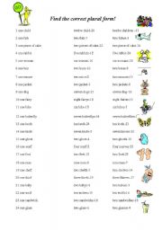 English Worksheet: Plural forms