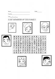 English Worksheet: Lost members of the family.