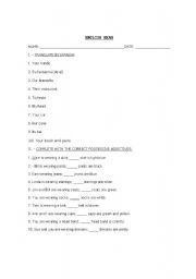 English worksheet: Possessive adjectives