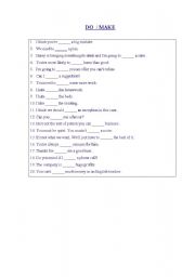 English worksheet: Do&Make