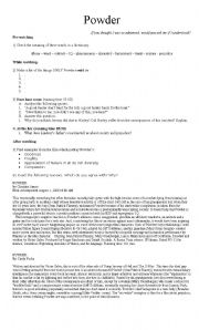 English Worksheet: Powder (1995) Video Guide