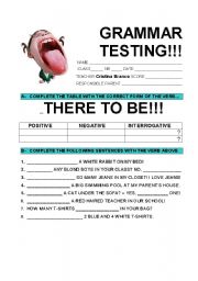 English Worksheet: There To Be - Grammar Testing