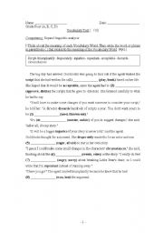 English worksheet: Vocabulary Practice