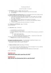 English Worksheet: the dove and the ant