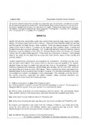 English Worksheet: Swine Flu - selectividad-type text