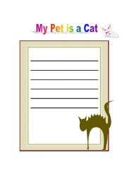 English worksheet: paragraph on my pet is a cat