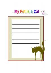 English Worksheet: paragraph on my pet is a cat