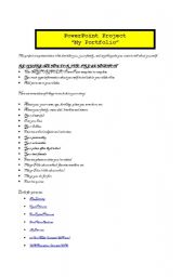 English Worksheet: My Portfolio PowerPoint Project